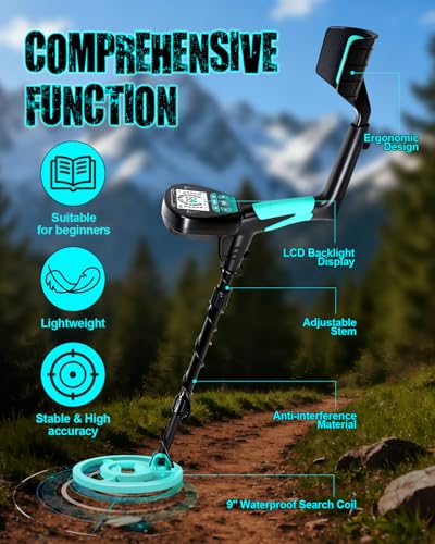 Image of Metal Detector for Adults with 9 inch Waterproof Coil & 7 inch Depth, IP68