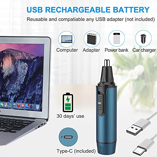 Image of AREYZIN Nose Trimmer for Man 3-in-1 Multipurpose Nose Hair Remover Eyebrow Trimmer For Women- Rechargeable USB, Stainless Steel Blades, Waterproof - Perfect Grooming Gift