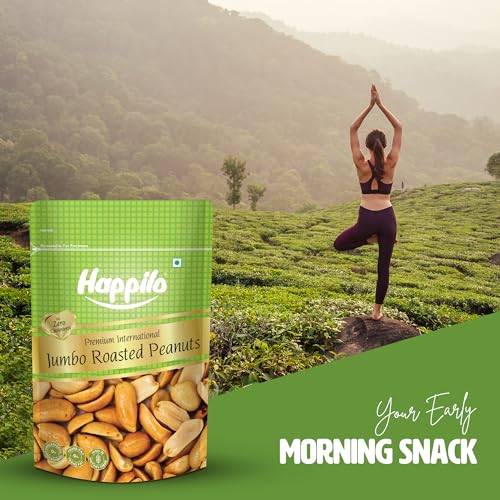 Image of Happilo Premium Jumbo Sand Roasted Peanuts 160g, Rich in Protein, Fiber, and Essential Nutrients, Wholesome Snack, Rich Flavor (Pack of 5)