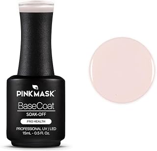 PINK MASK - Gel Color Rubber Base Coat Light Ivory, Gel Nail Polish 15mL/ 0.5 oz, Soak-Off Professional UV/LED, Builder Overlay Base