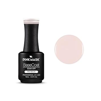 PINK MASK - Gel Color Rubber Base Coat Light Ivory, Gel Nail Polish 15mL/ 0.5 oz, Soak-Off Professional UV/LED, Builder Overlay Base