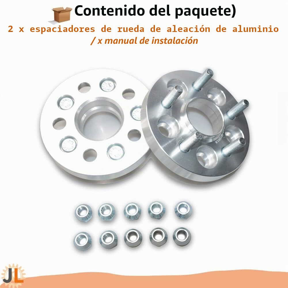 JINGLINGKJ Espaciadores de rueda de 5 lengüetas PCD 5X114.3 Diámetro de cubo 67 mm Forjado Paquete de 2