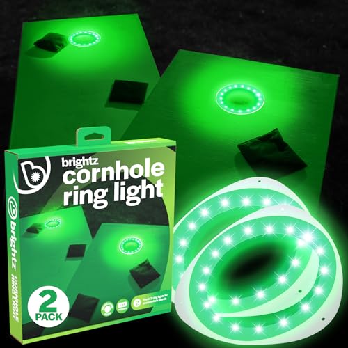 Brightz LED Cornhole Board Ring Lights - 2 Pack, Green, Electric Light Accessory for Outdoor Games - image 1