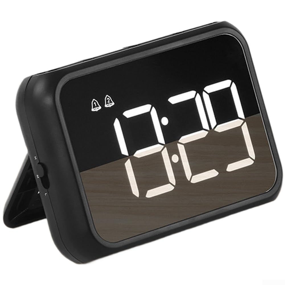 ZMdooreasy USB Powered LED Digital Alarm Clock With Large Readable Display, Snooze Capability, Calendar Function And Rechargeable for battery Support(Black)