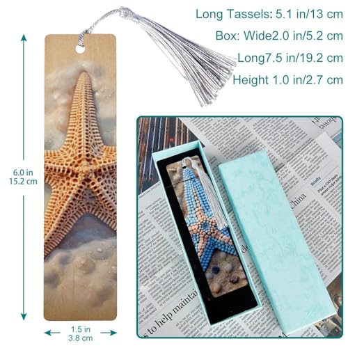 Marque-page étoile de mer jaune lot de 6 accessoires lecture tendance - 2
