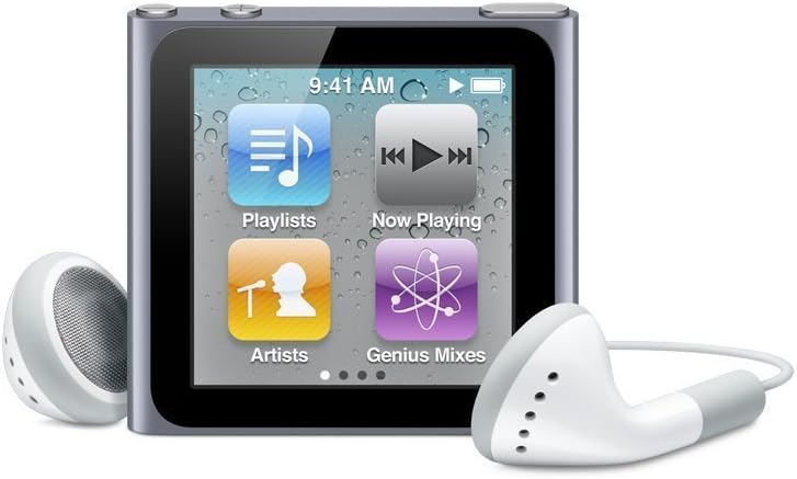 Apple iPod Nano 6th Generation with various app icons and headphones