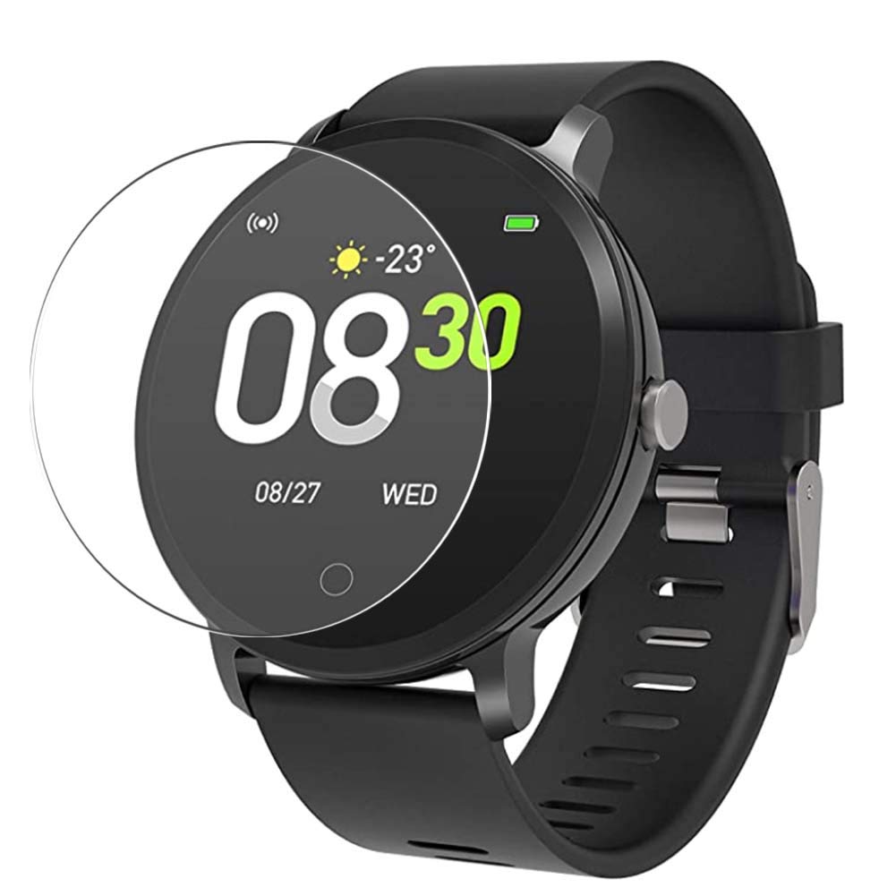 Puccy 3 Pack Tempered Glass Screen Protector Film, compatible with BingoFit PREM SL-BU SL-BK-2 1.3" Smart Watch Protectors Guard (new version)