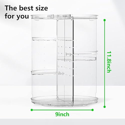 Miniatura 3 de LeeWent Organizador de maquillaje giratorio 360, organizador de cosméticos de gran capacidad para soporte de perfume, organizador de maquillaje,