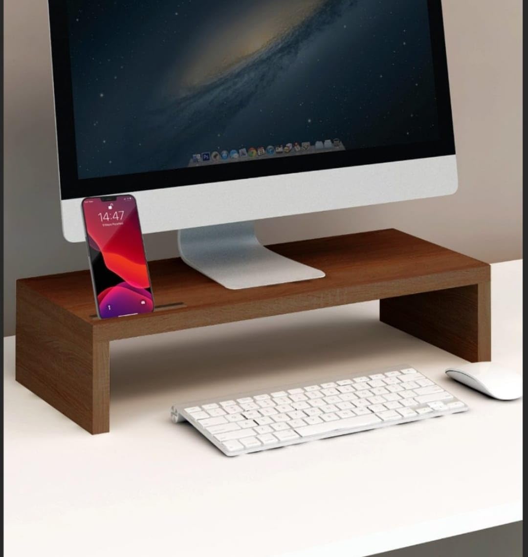 ONIJA Monitor Stand Computer Riser Solid Wood Desk Shelf for iMac and Computer Monitors,Monitor Riser Laptop Stand,Pc Stand (B0D1R5K5J7) Amazon Price History, Amazon Price Tracker
