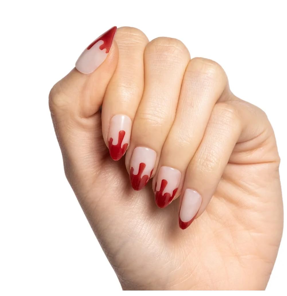 Olive & June Instant Mani Medium Stiletto Press-On Nails, Velvet Ink, 42 Pieces: Almond Medium
