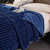 Chickwin Manta Franela Cama 90 135 150, Raya Manta para Sofá Invierno Manta Felpa Suave Microfibra Mantas Cálida y Duradera para Infantil y Adulto, Todas Las Estaciones (Azul Real,100x150cm)