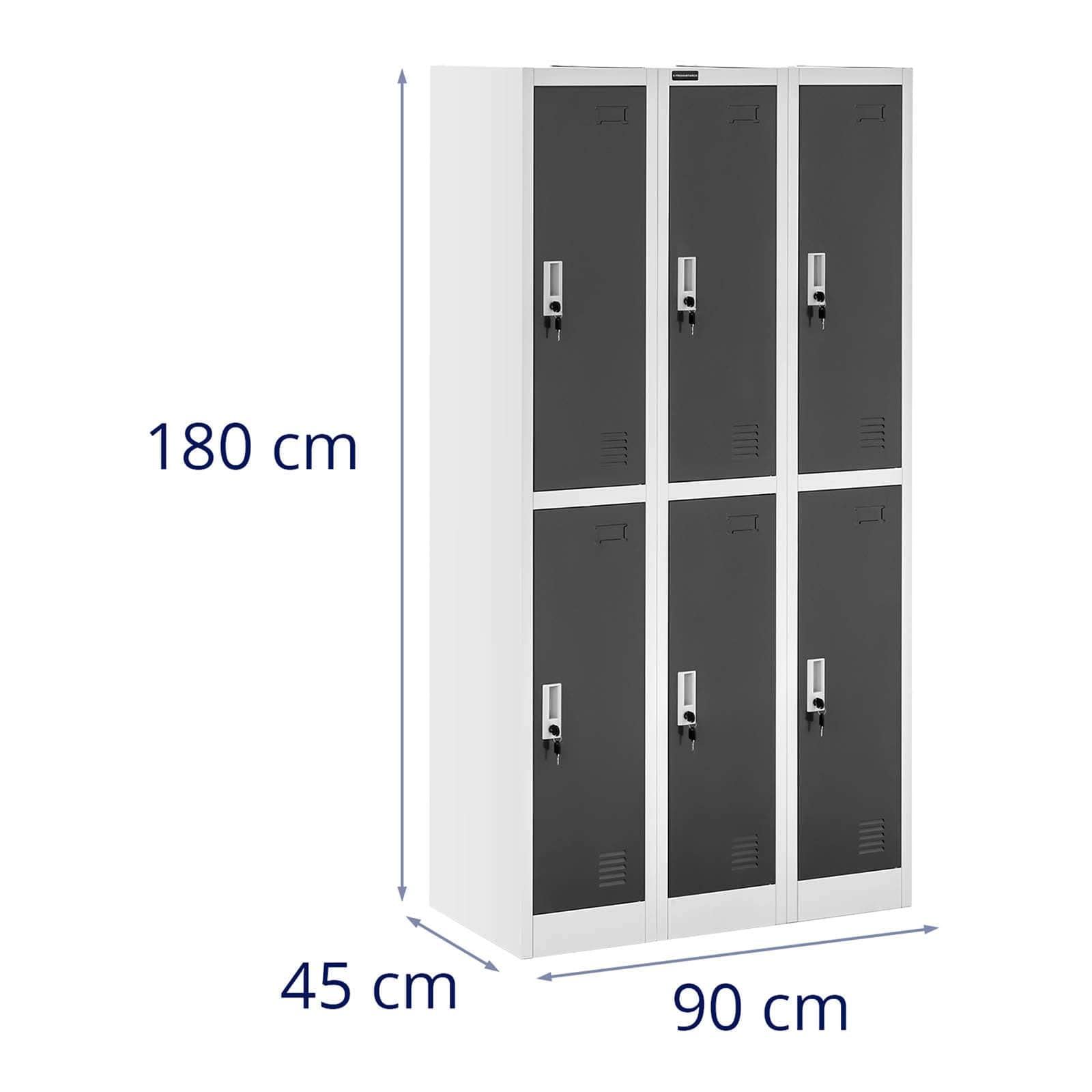 Fromm & Starck Armadietto Guardaroba In Metallo Ufficio Per Spogliatoio STAR_MCAB_15 (6 scomparti, 200 kg, Grigio)