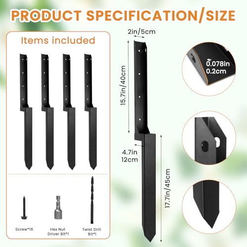 Evita que tu valla se caiga con este kit de reparación de postes de madera de acero resistente 3