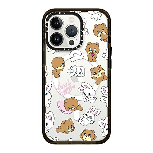 CASETiFY MagSafe �Ή� �C���p�N�g�P�[�X iPhone 13 Pro - Bunny-Bear Mix - �N���A �u���b�N