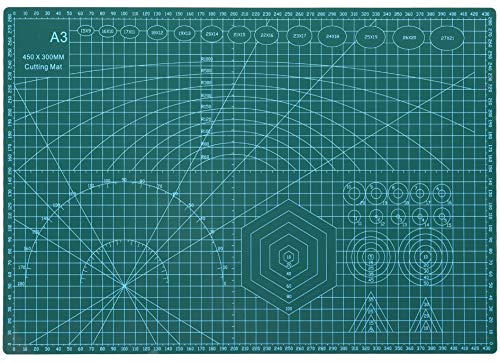 Rocoo カッターマット A1 A2 A3 A4 A5 カッティングマット 5層シート構造 両面印刷 傷自動癒合機能 3mm厚さ グリーン プラモデル用工具 下敷き デスクトップ保護 )