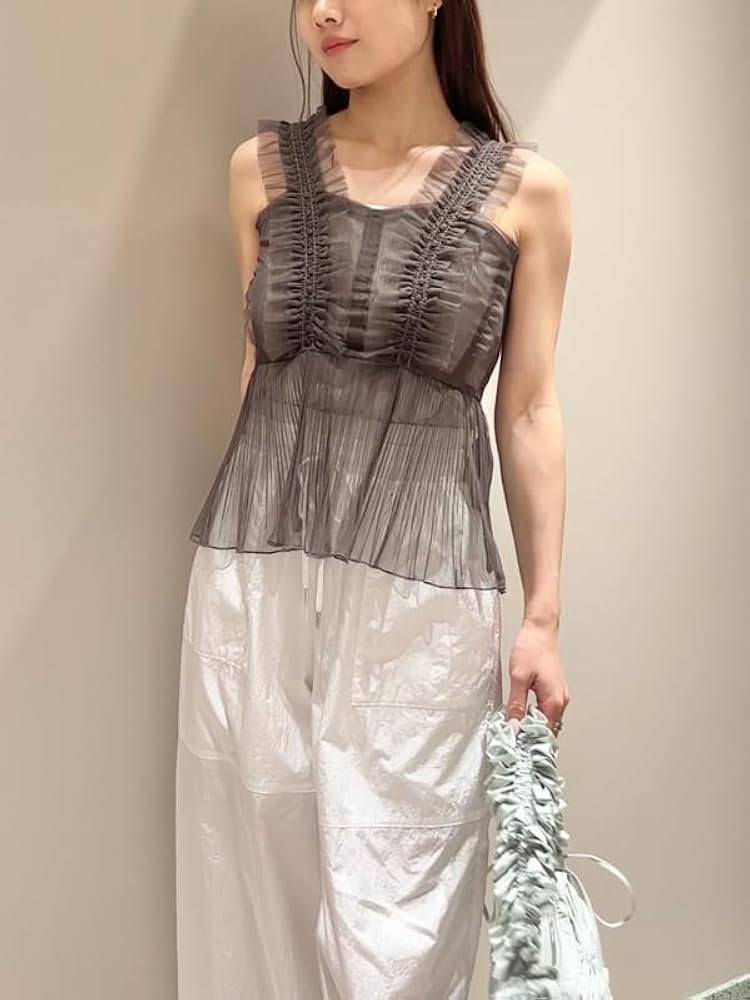 Amazon | Sustainaチュールキャミブラウス SWFB251174CGRYF | シャツ