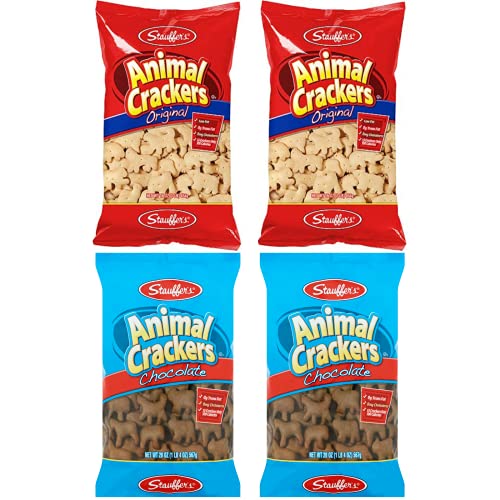 Stauffers Animal Crackers VALUE Bundle: 2 Original & 2 Chocolate Cookies 72Oz