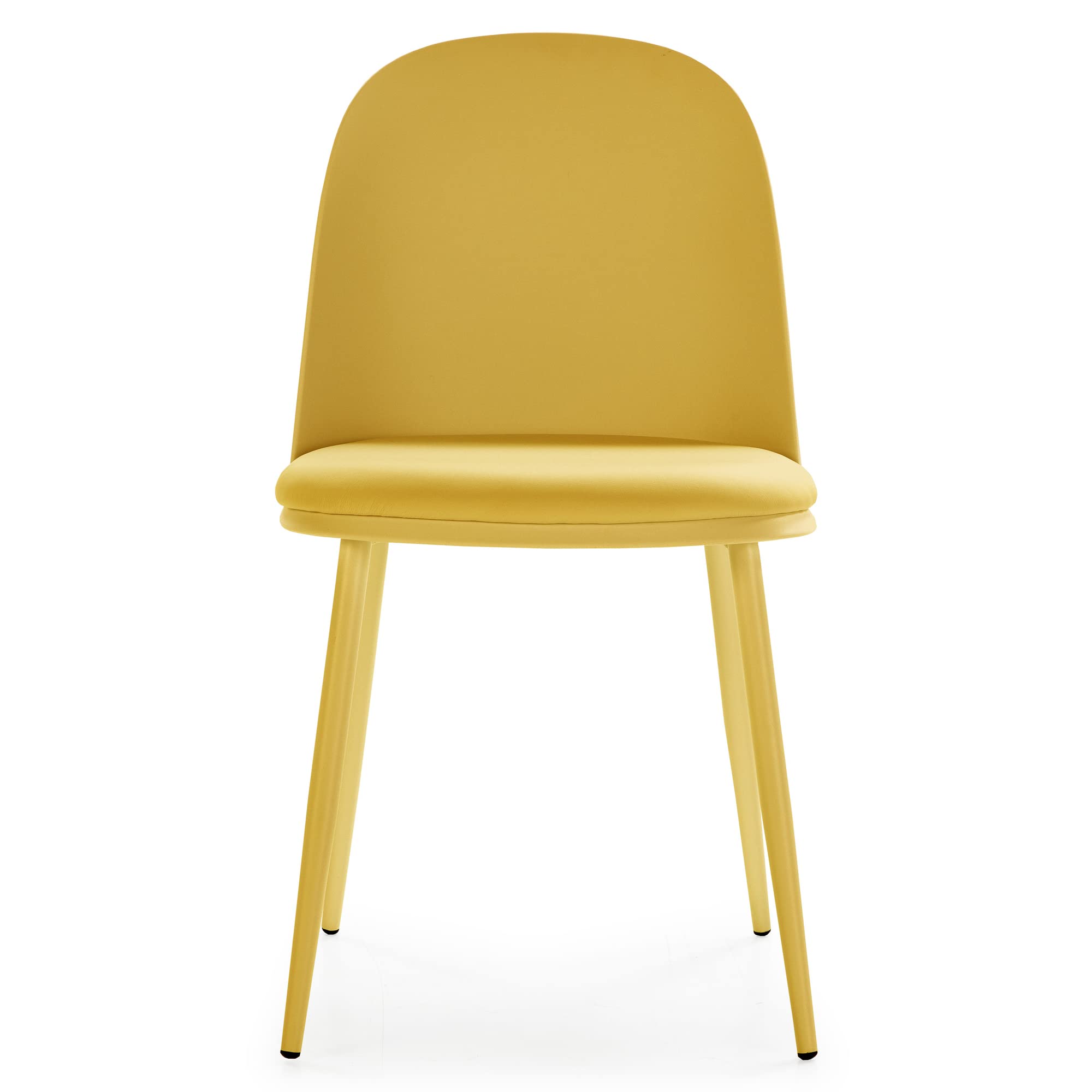 HOMN LIVING Set mit 4 Esszimmerstühlen Kana Senf, Metallbeine und gepolsterter Sitz, 45 cm (Breite) 51,5 cm (Tiefe) 83 cm (Höhe)