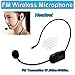 TiKeDa Wireless FM Condenser Microphone Headset, Hands-Free with Rechargeable Battery, Megaphone Mic for Voice Amplifier, Church, Tour Guide Salesman Teachers Conference Road Trips and Karaoke