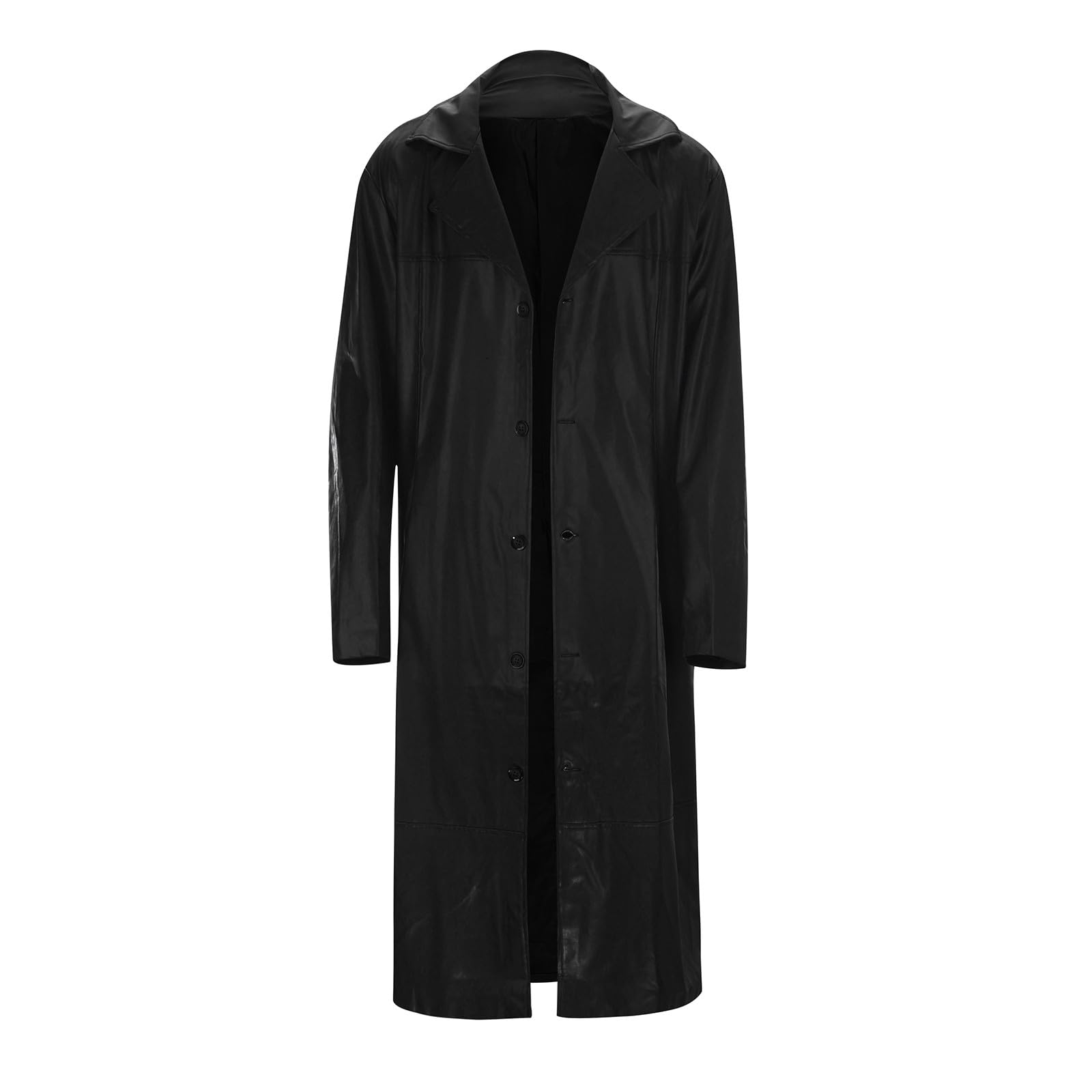 Cappotto in pelle da uomo, sexy in pelle PU, trench metallizzato, lucido, lungo, cappotto invernale, in ecopelle, per le mezze stagioni, per lo streetwear