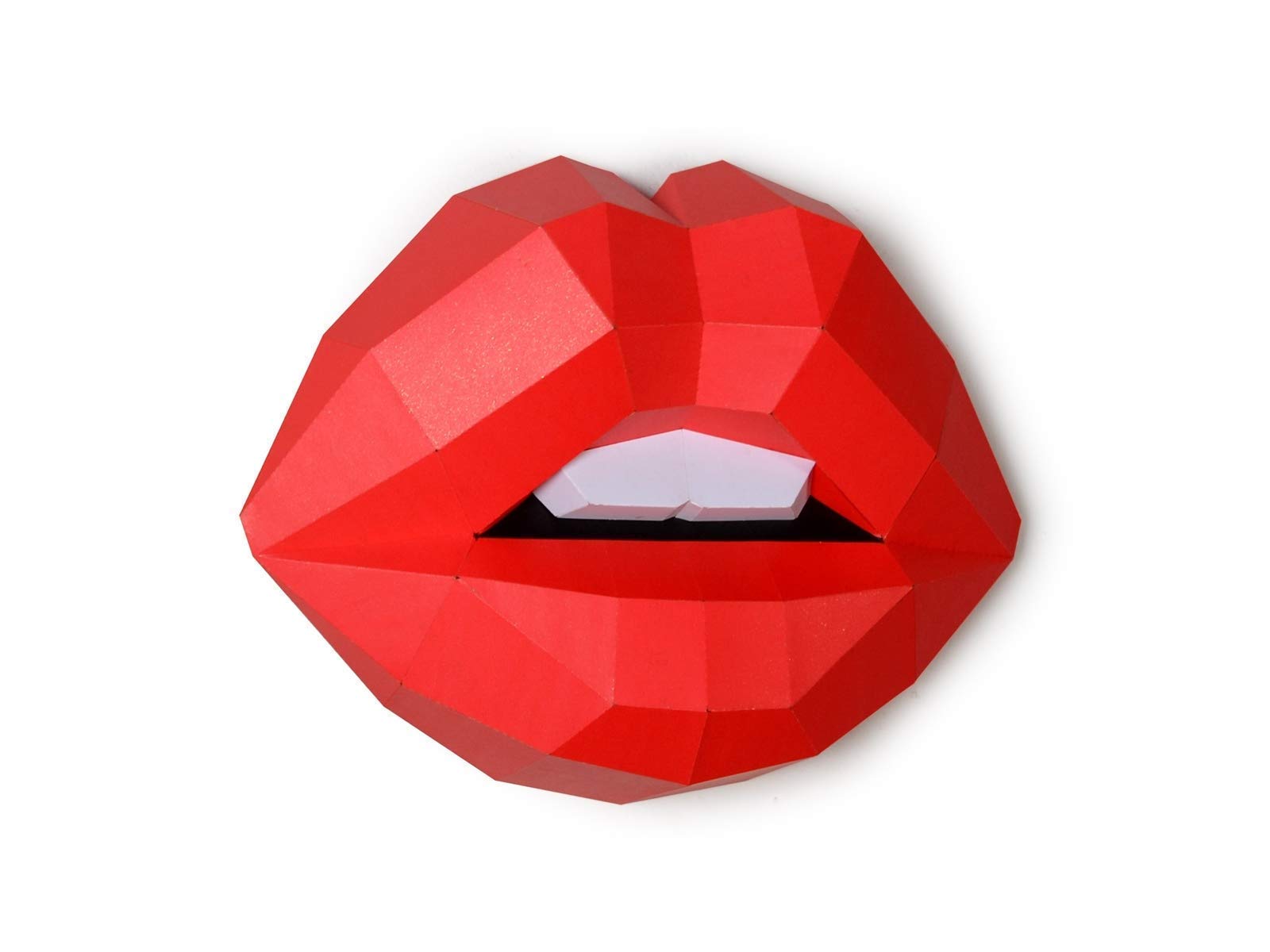 Woman Lips DIY Paper Craft Kit，Pre Cut 3D Papercraft for wall decoration, Creattive 3D Low Poly Puzzle wall deco,Multi Color Options,Accessories Included, with Quality Paperstock ，100% Recycled…