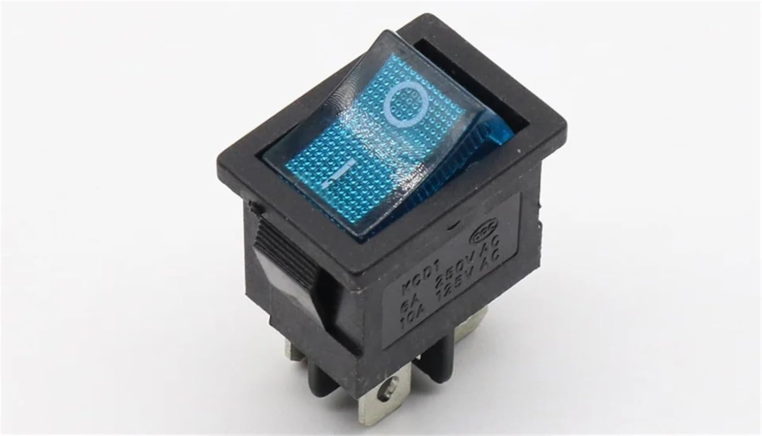 15 * 21mm LED Light SPST 4PIN ON/Off G121 Rocker Switch 6A/250V 10A/125V 5Pcs(Blue)