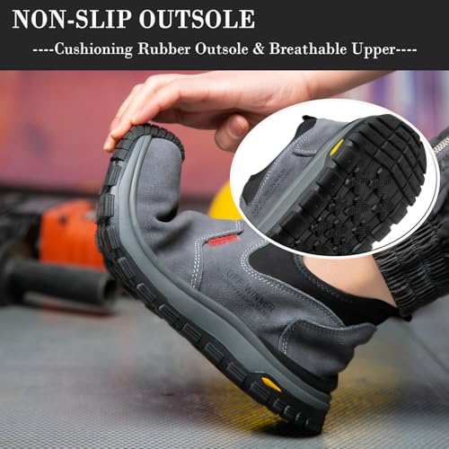 Image of Nutropa Welding Work Boots for Men Composite Toe Safety Boots Non Slip Steel Toe Work Shoes Lightweight Construction Welder Boots