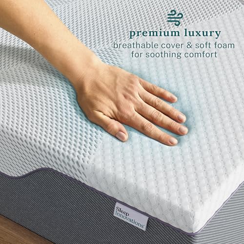 Image of Sleep Innovations Shiloh 12 Inch Green Tea Memory Foam Mattress, King Size, Bed in a Box, Medium Feel