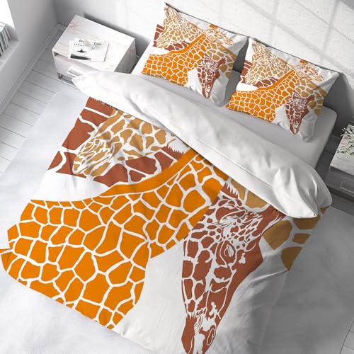 Housse de couette girafe colorée et parure de lit microfibre 228x264 - 3