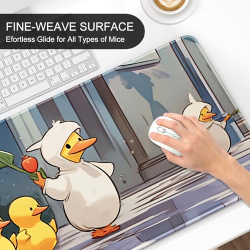Image of Auhoahsil Ultra Large Gaming Mousepad, XXL Extended Full Size Desktop Matt for Keyboard, Laptop & Computer, 35.5 x 15.7 in, Anime Cute Ducks