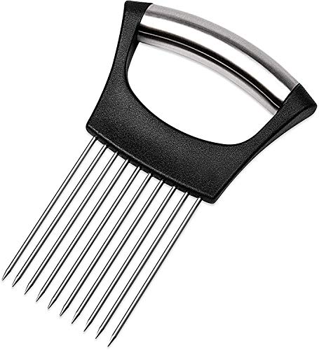 Food Slicer Assistant, AODINI Kitchen Gadgets Onion Slicer, Vegetable Slicer with Non-Slip Handle, Onion Peeler Stainless Steel Onion Chopper, Suitable for Onion, Tomato, Potato, Vegetable, Meat