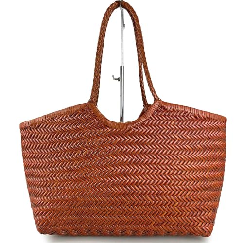 Grand sac shopper en cuir tressé MALE pour le quotidien et le bureau