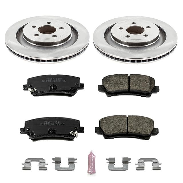 Image of PowerStop Rear Brake Kit for Ford Mustang 2015-23 - Z17 Ceramic Brake Pads & Disc Rotors Replacement, KOE6812