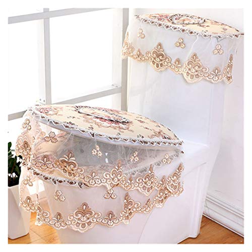 Toile Sitzbezug Pads 3 Stück/Set WC Matten-Set Europäische Spitze WC Sitz Kissen Haushalt Universal Toilettensitz… – Bild 7