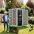 Greesum 5x4FT Plastic Outdoor Storage Shed, Resin Shed with Floor and Window, Tool Sheds with Lockable Door and Vent, for Garden, Garage, Lawn, Light Gray