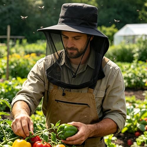 Lpoppcx Chapeau Anti-UV Couvre-Chef Protection UV avec Filet Visage et Cou – vue 2