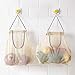4pcs Sac en Treillis de Rangement Suspendu Sacs de Rangement de légumes for Fruits Garlic Pommes de Terre oignons poivron Vert ou poube HOL. sunyangde