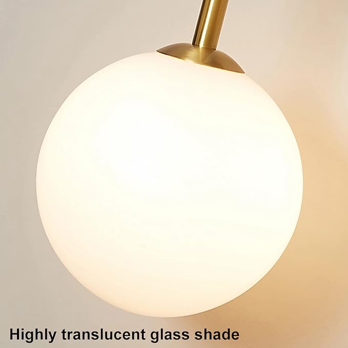 Generic Modern Wall Lamps & Sconces, Mid Century Ball Glass Gold Wall Lights for Bedroom Living Room Hallway Bedside Bathroom Hallway Indoor,C photo 2