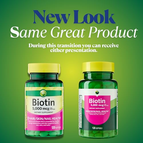 Image of KP+ Biotin 5,000 mcg | Hair, Skin & Nail Health | Gluten Free | 120 Softgels | Pack of 2