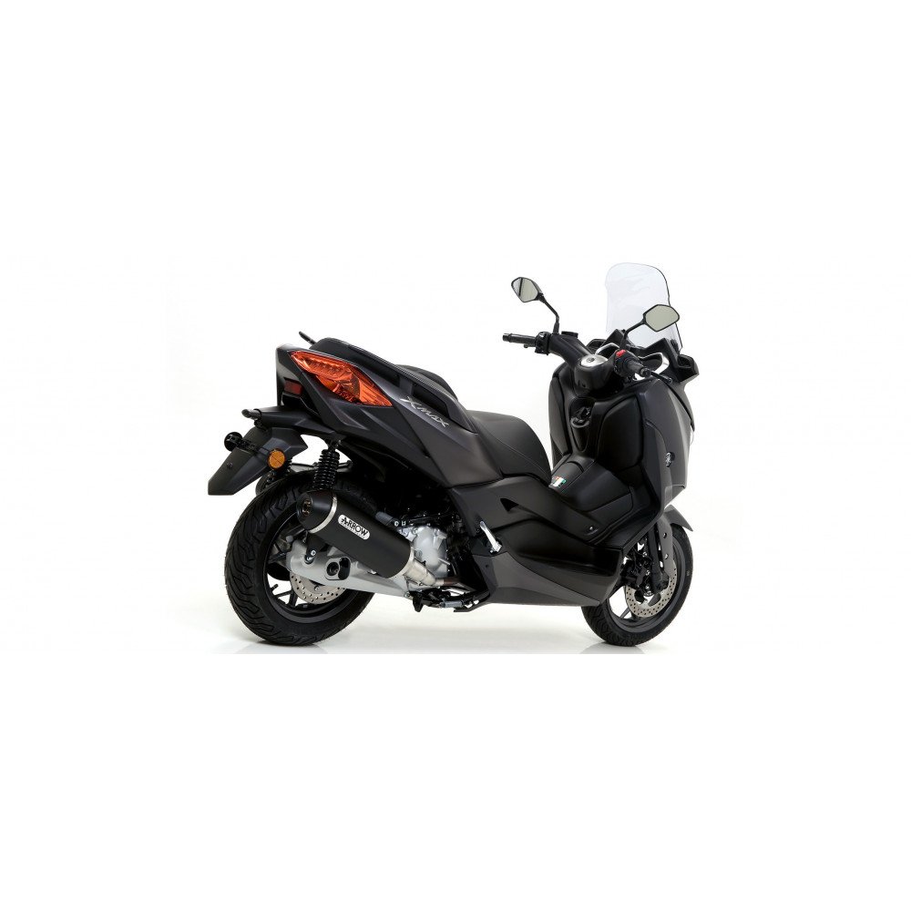 ARROW URBAN ALUMINIUM DARK" SILENCER WITH "DARK" END CAP" YAMAHA X-MAX 125 '18/20 HOMOLOG. ALUMIN.DARK URBAN SILENCER WITH BLACK STAINLESSSTEEL END CAP FOR ARROW LINK PIPE