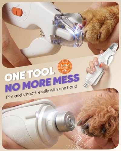 Image of CATPICK 2-in-1 Cat Nail Clippers & Dog Nail Clippers Trimmers for Large Medium Small Dogs Cats Claw Trimmer Quick Sensor and Safety Guard USB Rechargeable with 2 LED Lights Dogs Nail Trimmer