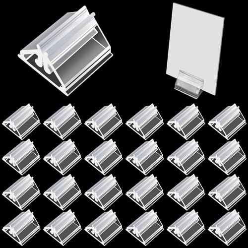 120 Pcs Plastic Game Card Stands Holders for Price Tags,Transparent