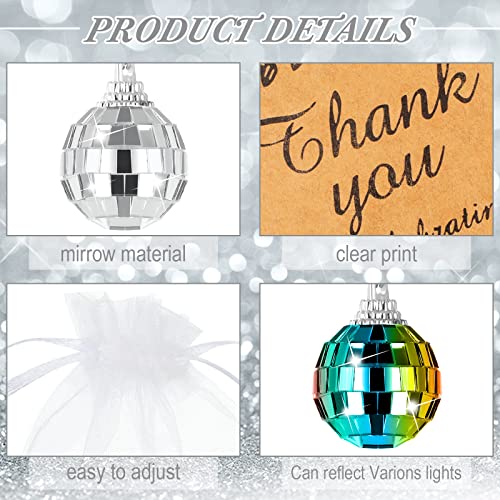 108 Pcs Mini Disco Ball Keychain With Organza Bags And Thank You Tags Mirror Disco Balls Bulk Disco Birthday Party Favors Christmas Gift For Christmas Tree 70S 80S Disco Ornaments Cowboy Cowgirl Decor #TOP2