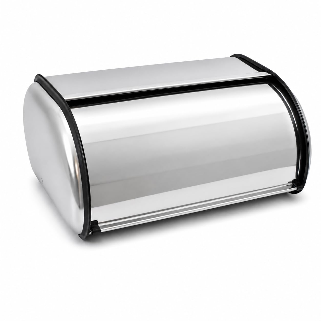BURAKH Bread Bin 12L Stainless Steel Roll Top Bread Box, Large Loaf Storage Container for Kitchen Worktops, Bread Keeper for Loaves, Rolls, Buns & Pastries, Food Storage Box