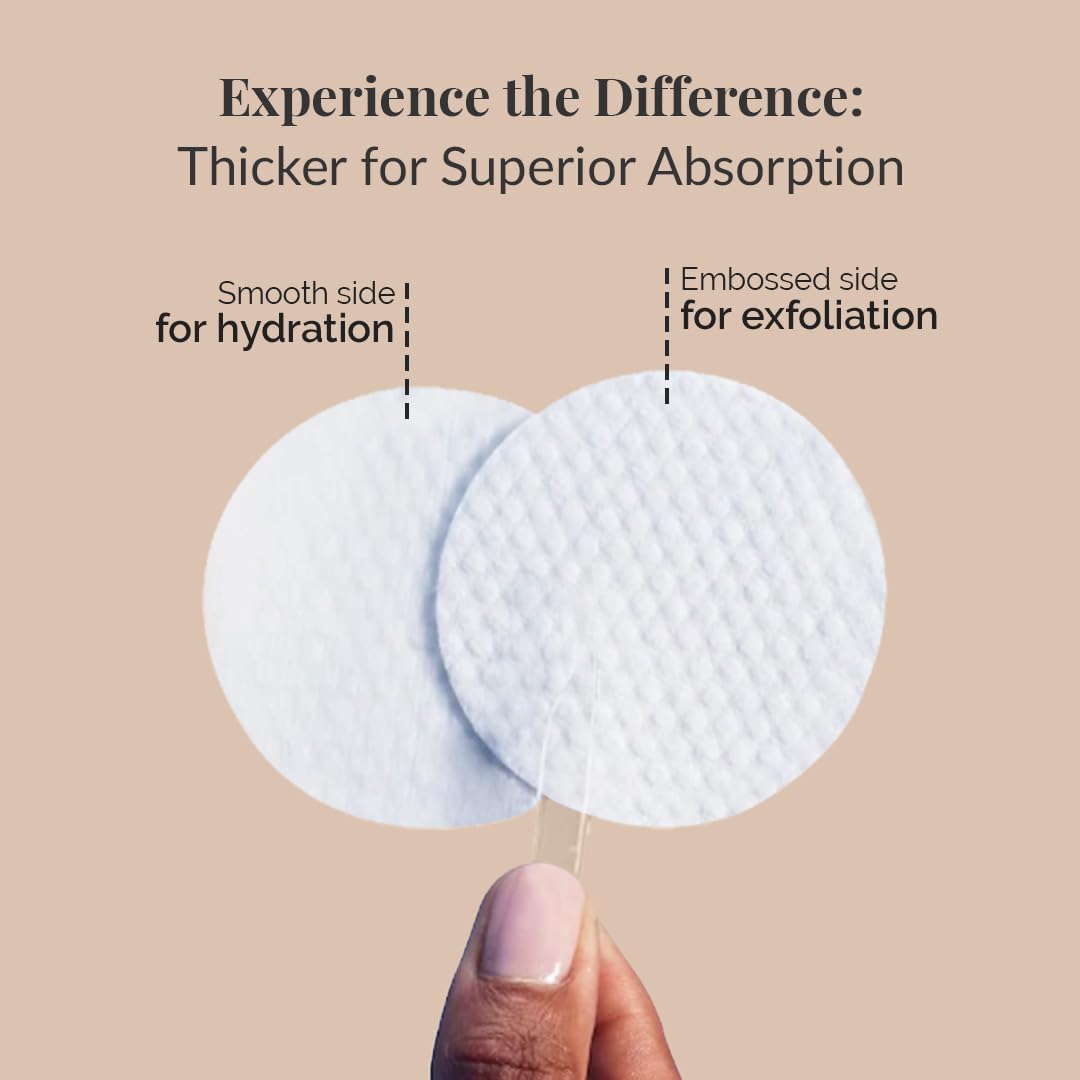 LuxaDerme Korean AM/PM Toner Pads for Glass Skin Glow with Niacinamide & Glutathione | Pre-Soaked Dual-Textured Cotton Pad to Gently Exfoliate, Tone & Brighten Skin | Hydrates & Refines Pores | Vegan Korean Skincare for Men & Women | 60 Pads 3