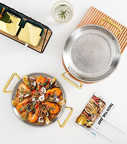 Poêle à paella espagnole antiadhésive de cuisine plat rond 10 tailles - 5