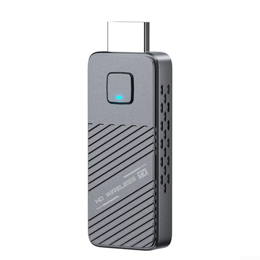 Kit receptor transmisor inalámbrico 50 metros 1080P HD adaptador de audio vídeo para PC para cámara mac reunión streaming baja latencia gris funda portátil
