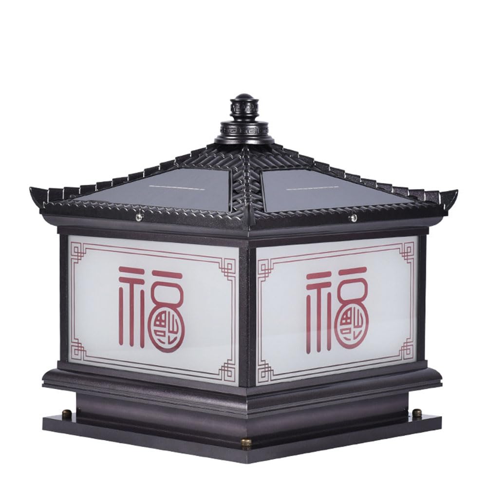 KNBVFHG Solar Post Cap Light Outdoor Waterproof Villa Courtyard Gate Post Light Residential Gate Fence Pillar Lights with Pier Mount Vintage Lighting Fixtures for Yard Post Pole Pathway Driveway