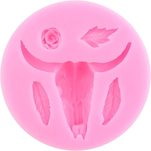 Miniatura 6 de ZiXiang Moldes de silicona de cabeza de toro, molde de fondant de cabeza de calavera, molde de hueso de esqueleto, cabeza de cuervo, calavera de