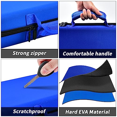 Image of GWCASE Display Case for 66+ Pocket Knives. Folding Holder, Butterfly Storage Organizer, Roll Collection Pouch Carrier Bag for Survival Tactical Outdoor for EDC Mini Knife -Blue